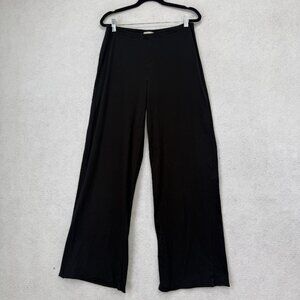 Skin Sweatpants Womens 2 Black Jersey Wide Leg Pull On Elastic Waist Lounge